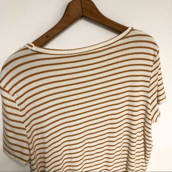 AE Ribbed Stripe Tie Front Top Sz XL - Picture 7 of 11